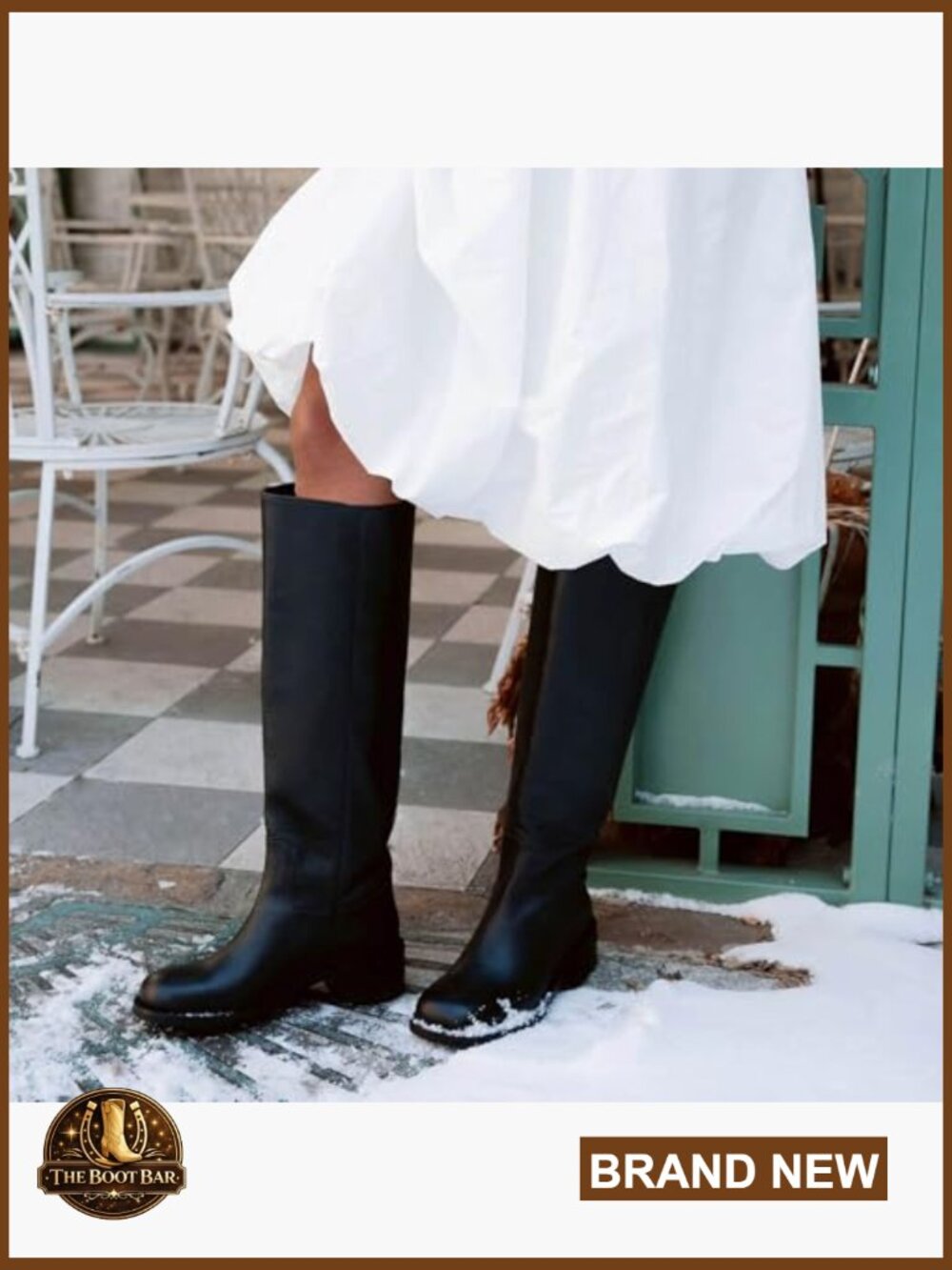 Women's Knee High Square Toe Block Heel Riding Boots Wide Calf Pull On - Picture 2 of 7